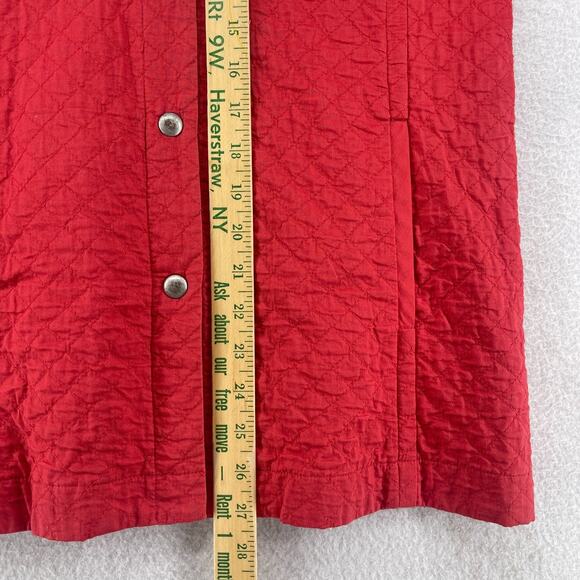 EILEEN FISHER Jacket PP Petite Organic Cotton Snap Front Quilted Mandarin Red - Picture 12 of 13